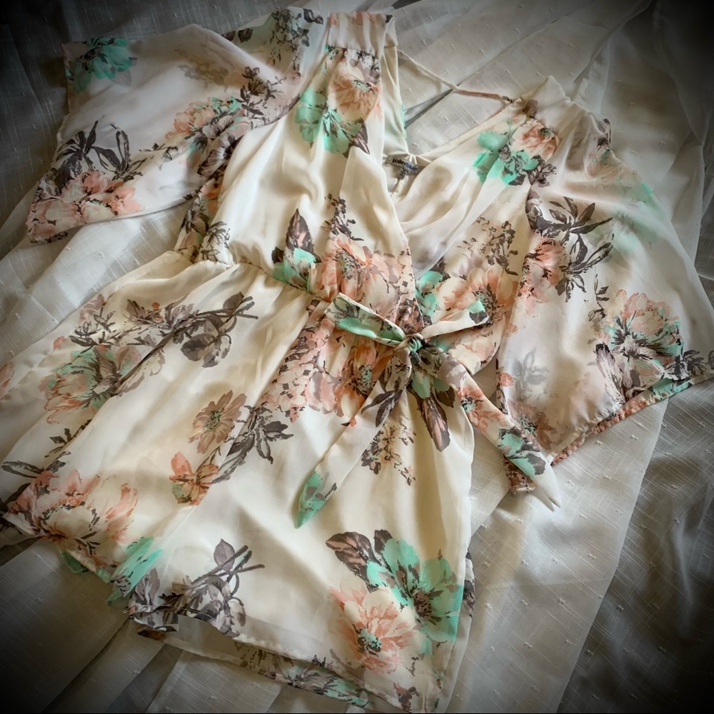White Floral Romper